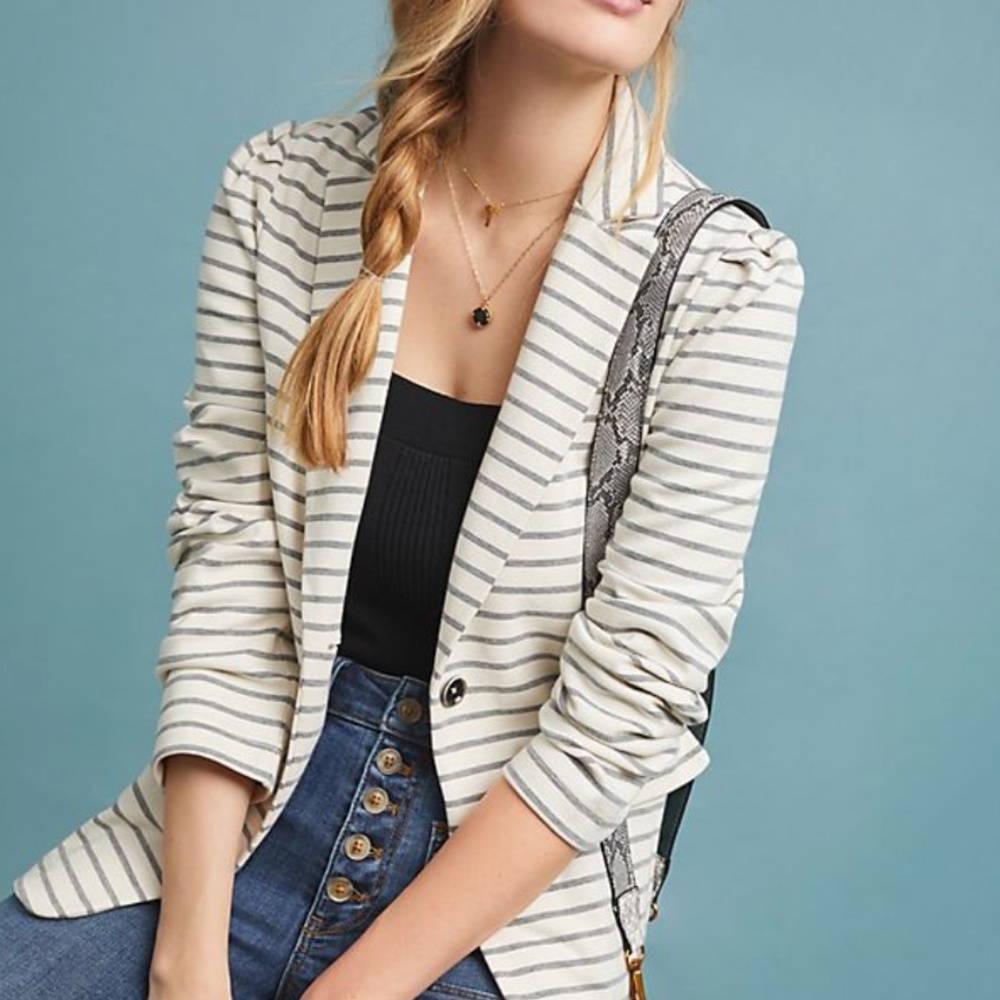 Antropologie Francoise Knit striped Blazer sz SP